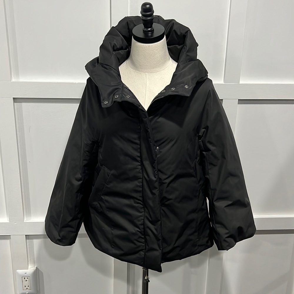 Jil Sander For Uniglo Black Cropped Hooded Jacket, M